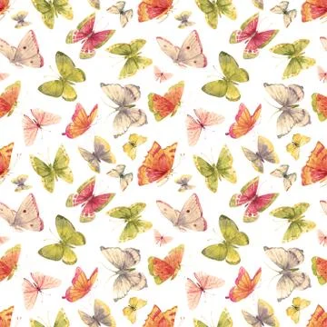 Watercolor butterfly pattern Stock Illustration