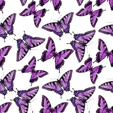 Watercolor butterfly pattern Stock Illustration