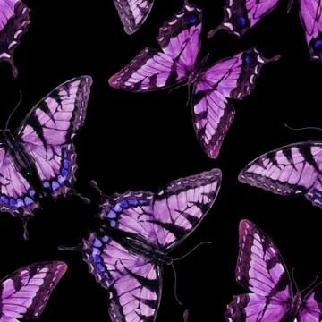Watercolor butterfly pattern Stock Illustration