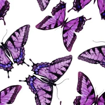 Watercolor butterfly pattern Stock Illustration