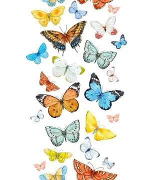 Watercolor butterfly pattern Stock Illustration