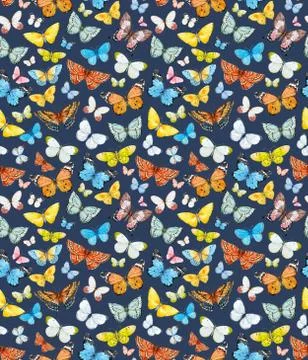 Watercolor butterfly pattern Stock Illustration