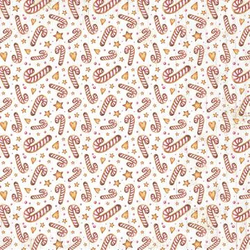 Watercolor candy pattern Illustrazione stock