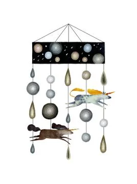 Watercolor carousel Stock Illustration