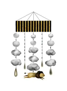 Watercolor carousel Stock Illustration