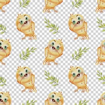 Watercolor chicken pattern design for textiles and wallpaper with vibrant c.. Stock Illustration