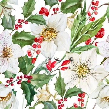 Watercolor christmas pattern Stock-Illustration