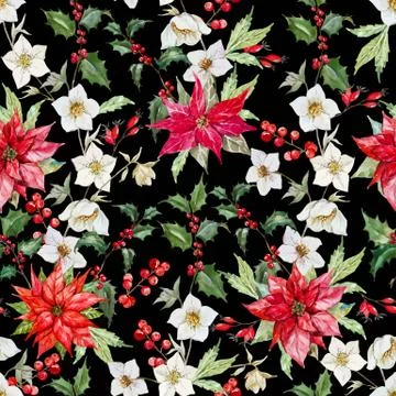 Watercolor christmas pattern Stock Illustration