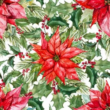 Watercolor christmas pattern Stock Illustration