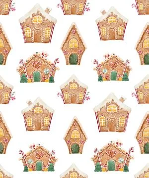 Watercolor christmas vector pattern Illustrazione stock