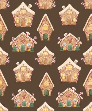 Watercolor christmas vector pattern Stock Illustration