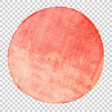 Watercolor circle brush mark grapefruit color Stock Illustration