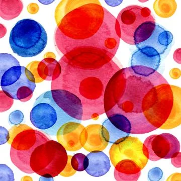 Watercolor circle pattern. Colored circles Stock Photos