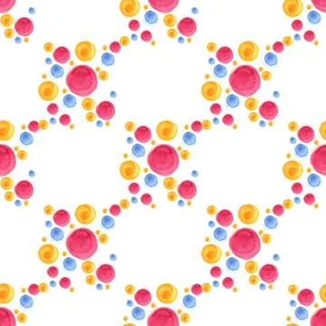 Watercolor circle pattern. Round elements for design. Colored circles hand drawn イラスト素材