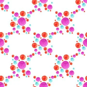 Watercolor circle pattern. Round elements for design. Colored circles hand drawn 스톡 일러스트