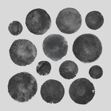 Watercolor circle shape design elements Illustrazione stock