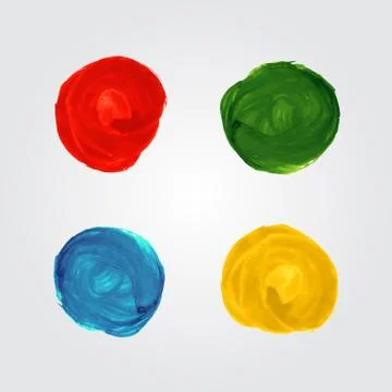 Watercolor circle splash bright elements Stock Illustration