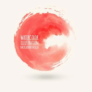 Watercolor circle texture. Ink round stroke Stock Illustration