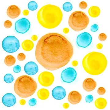 Watercolor circle texture. Round elements for design. Colored circles hand drawn 스톡 일러스트