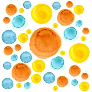 Watercolor circle texture. Round elements for design. Colored circles hand drawn Illustrazione stock