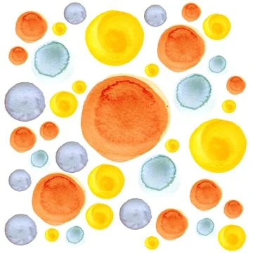 Watercolor circle texture. Round elements for design. Colored circles hand drawn Illustrazione stock