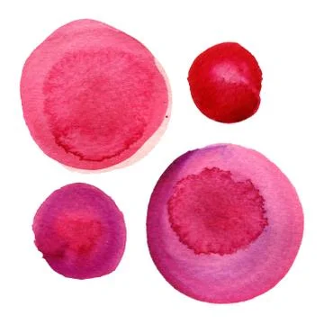 Watercolor circle texture. Round elements for design. Colored circles hand drawn Stockillustratie