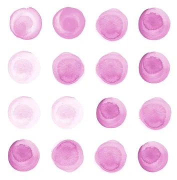 Watercolor circle texture. Round elements Stock Photos