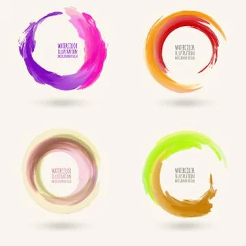 Watercolor circle texture. Vector abstract circle elements Stock Illustration