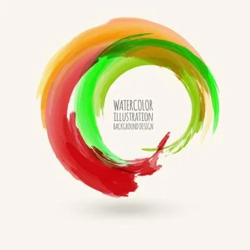 Watercolor circle texture. Vector circle elements Illustrazione stock