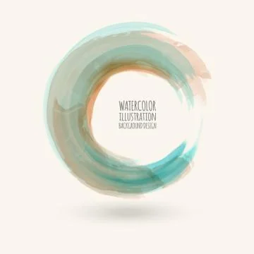 Watercolor circle texture. Vector circle elements Illustrazione stock