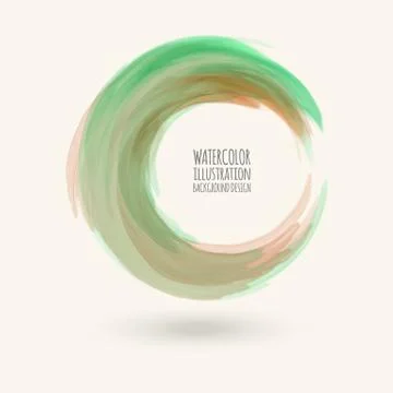 Watercolor circle texture. Vector circle elements Illustrazione stock