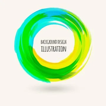 Watercolor circle texture. Vector circle elements イラスト素材