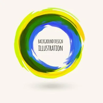 Watercolor circle texture. Vector circle elements Illustrazione stock