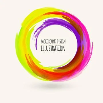 Watercolor circle texture. Vector circle elements 库存插图