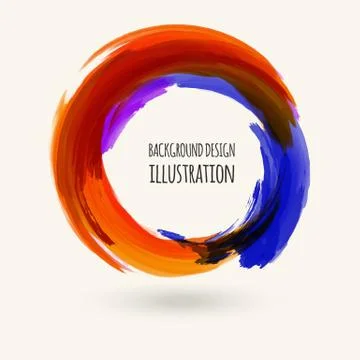 Watercolor circle texture. Vector circle elements Illustrazione stock