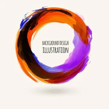 Watercolor circle texture. Vector circle elements Illustrazione stock