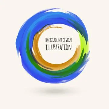 Watercolor circle texture. Vector circle elements Illustrazione stock