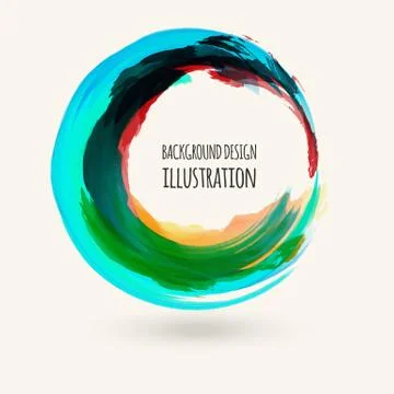 Watercolor circle texture. Vector circle elements 库存插图