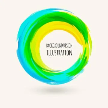 Watercolor circle texture. Vector circle elements Illustrazione stock