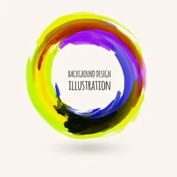 Watercolor circle texture. Vector circle elements イラスト素材