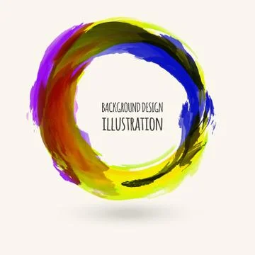 Watercolor circle texture. Vector circle elements Illustrazione stock