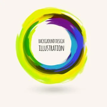 Watercolor circle texture. Vector circle elements Illustrazione stock