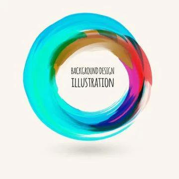 Watercolor circle texture. Vector circle elements Stock Illustration