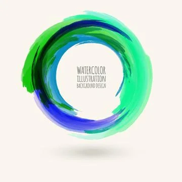 Watercolor circle texture. Vector circle elements Stock Illustration