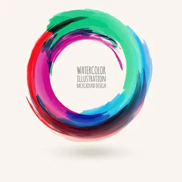 Watercolor circle texture. Vector circle elements Stock Illustration