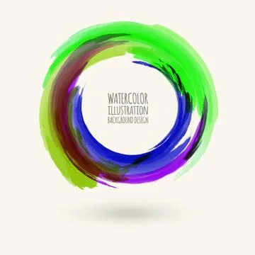 Watercolor circle texture. Vector circle elements Stock Illustration