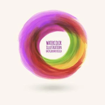 Watercolor circle texture. Vector circle elements 스톡 일러스트