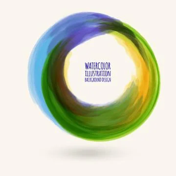 Watercolor circle texture. Vector circle elements Illustrazione stock