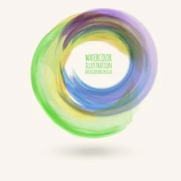 Watercolor circle texture. Vector circle elements 스톡 일러스트