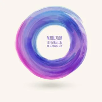 Watercolor circle texture. Vector circle elements Illustrazione stock